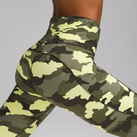NWT lululemon Fast and Free HR Tight 25" - Heritage 365 Camo Crispin Green - Picture 4 of 6